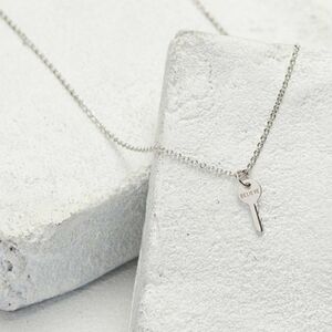 NWT The Giving Keys Mini Key Necklace BELIEVE in silver